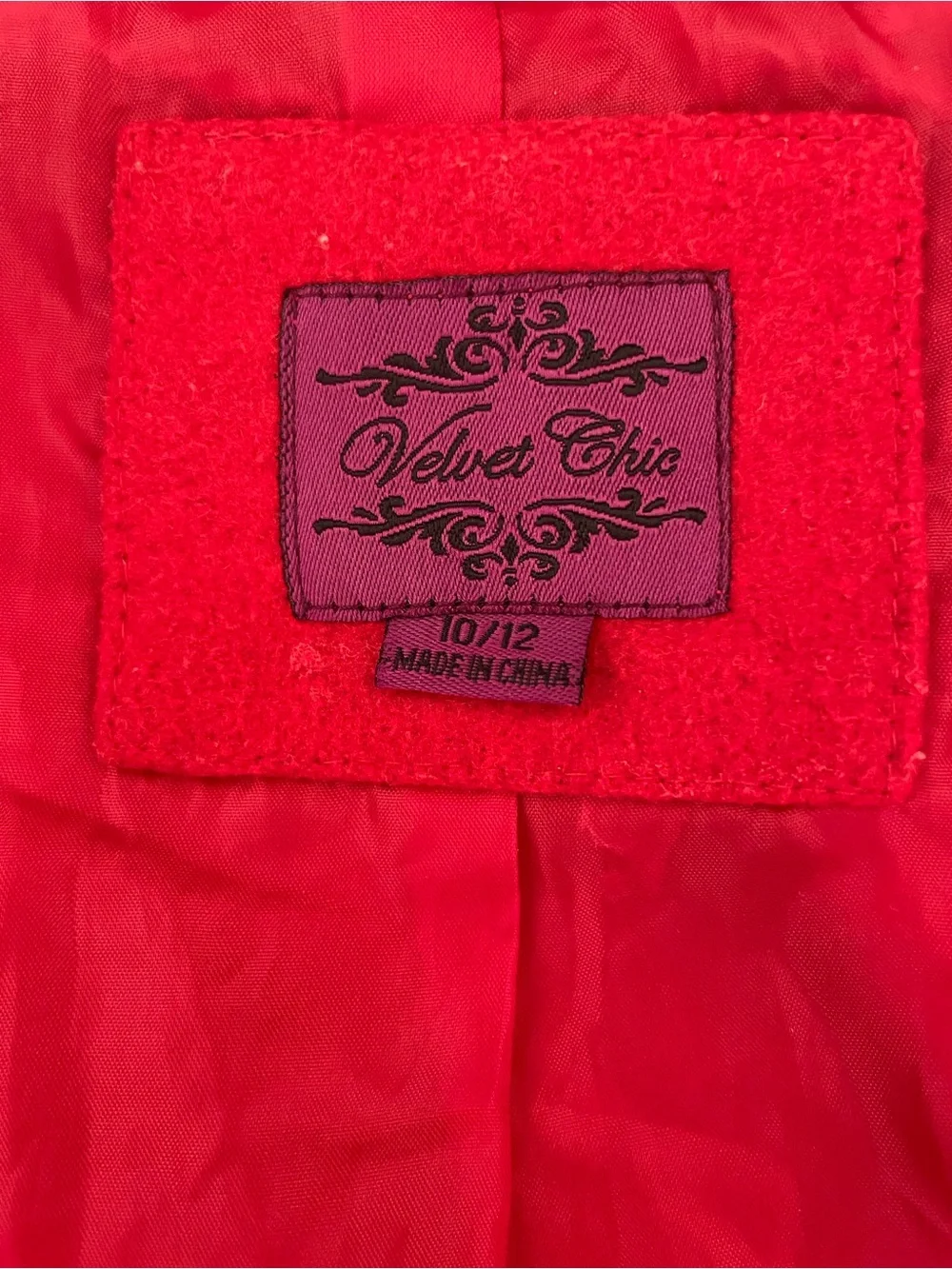 Velvet Girls' Red Hooded Pea Coat